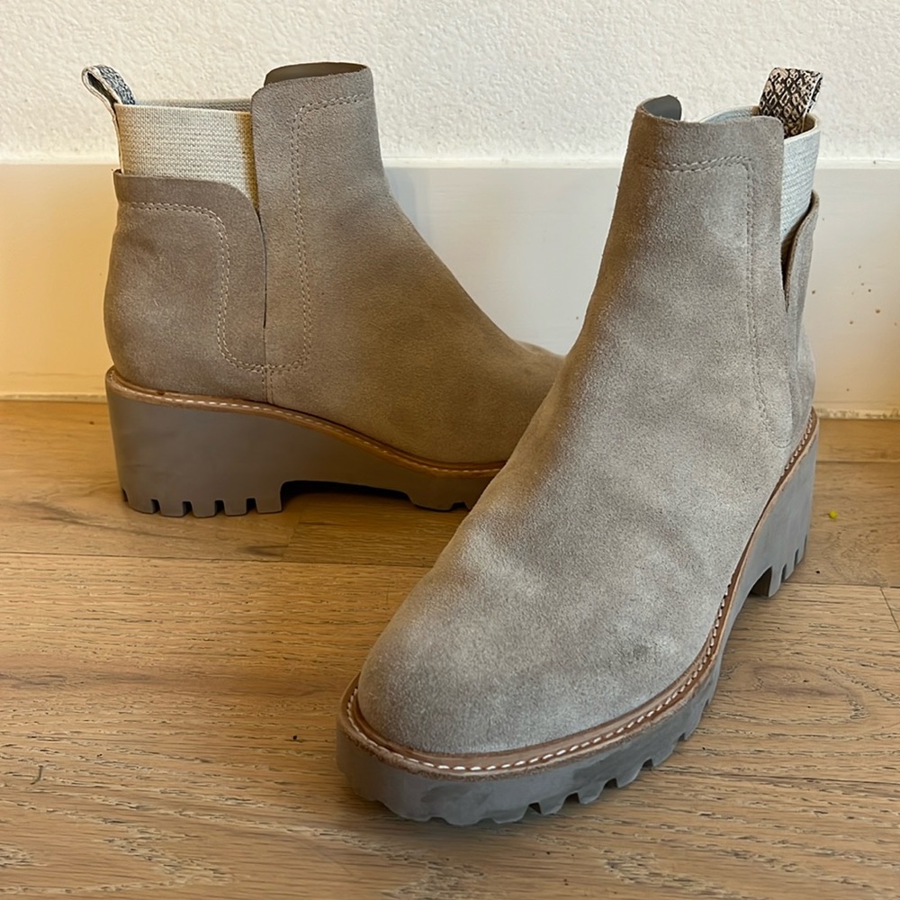 Dolce Vita suede wedge lug Chelsea boot